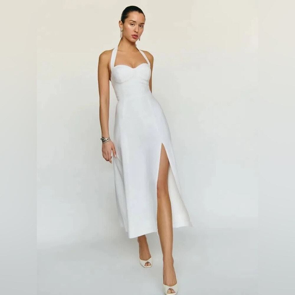 NWT Reformation Tala Linen dress in white Size 4